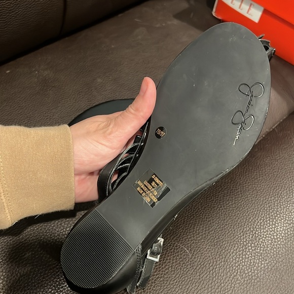 Jessica Simpson Demeter Black Leather Thong Sandal - Size 7 - Picture 3 of 7